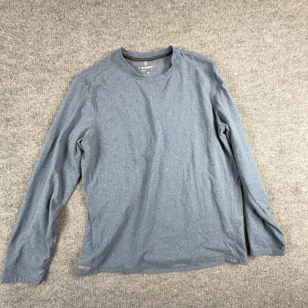 Free Country Shirt Mens XL‎ Blue Micro-Tech Long Sleeve Athletic Tee Performance